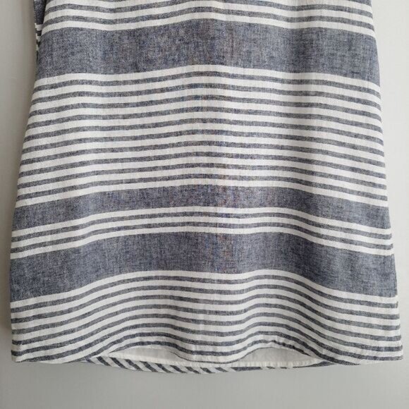 BEACH LUNCH LOUNGE | Linen Cotton Blend Stripped Mini Dress Mini Sz M - Picture 3 of 12
